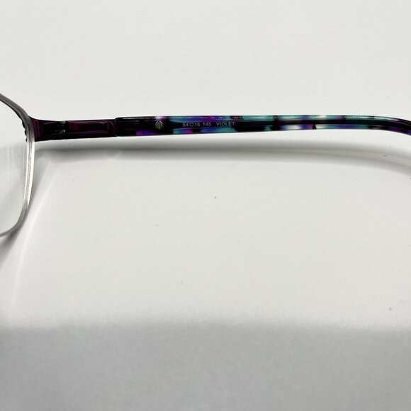 Wittnauer Charlene Half Rim Violet Tortoise Metal Eyeglasses Frame 54 x 16 145 - Picture 5 of 6
